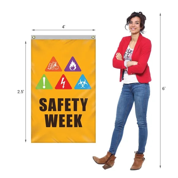 2.5' x 4' Standard Single Reverse Polyester Vertical Banners