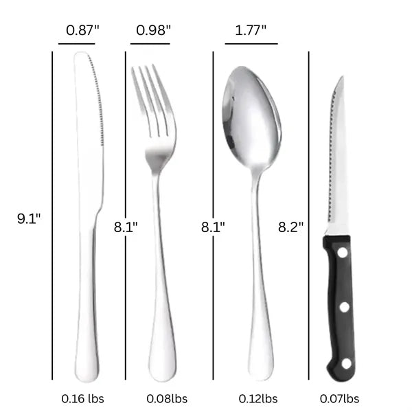 10 Piece Camping Silverware Kit