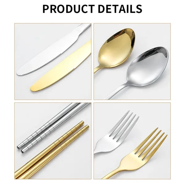 10 Piece Camping Silverware Kit