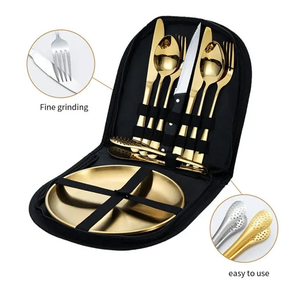 10 Piece Camping Silverware Kit