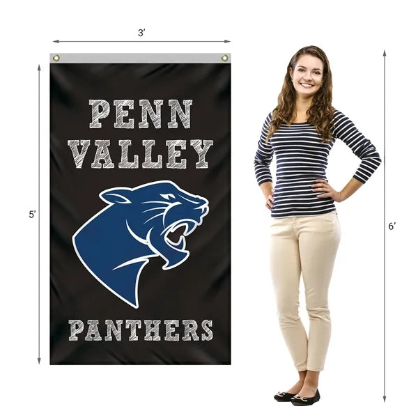 3' x 5' Single Reverse Knitted Polyester Vertical Banners