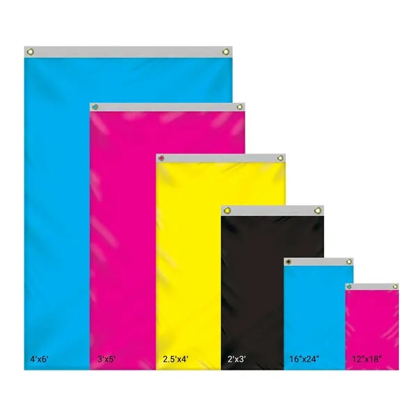 4' x 6' Standard Single Reverse Polyester Vertical Banners