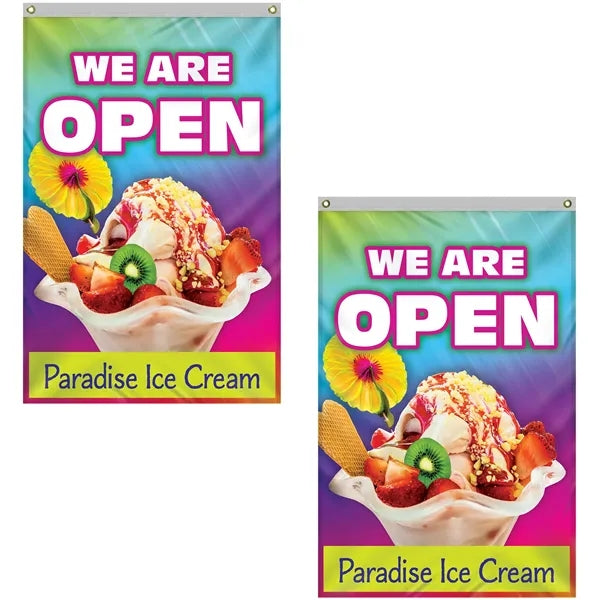 4' x 6' Double Sided Knitted Polyester Vertical Banners
