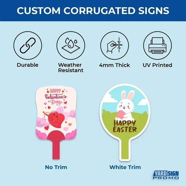 7x13 Hourglass Custom Hand Fans Hello Easter
