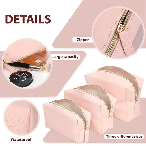 Portable PU Leather Makeup Bag