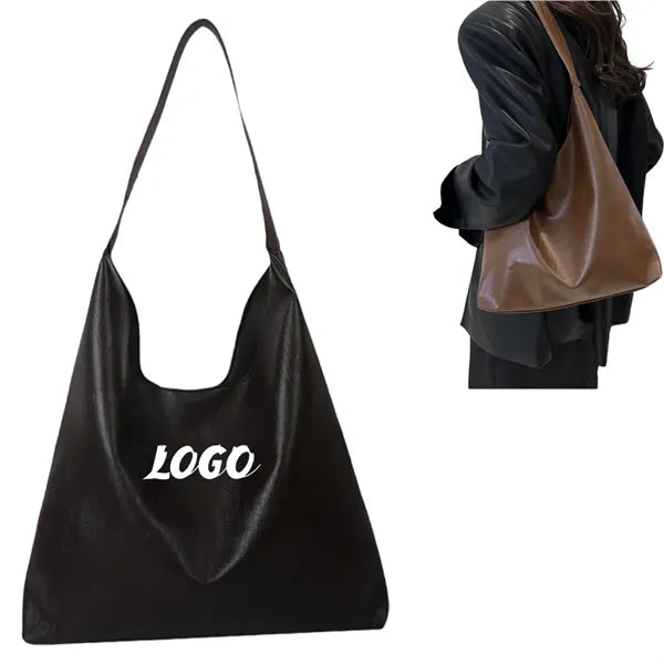 Women's Soft Vegan Leather Shoulder Bag Slouchy Tote Purse