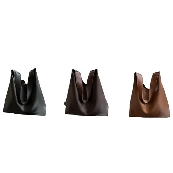 Women's Soft Vegan Leather Shoulder Bag Slouchy Tote Purse