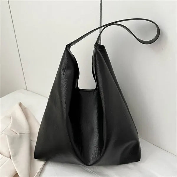 Women's Soft Vegan Leather Shoulder Bag Slouchy Tote Purse