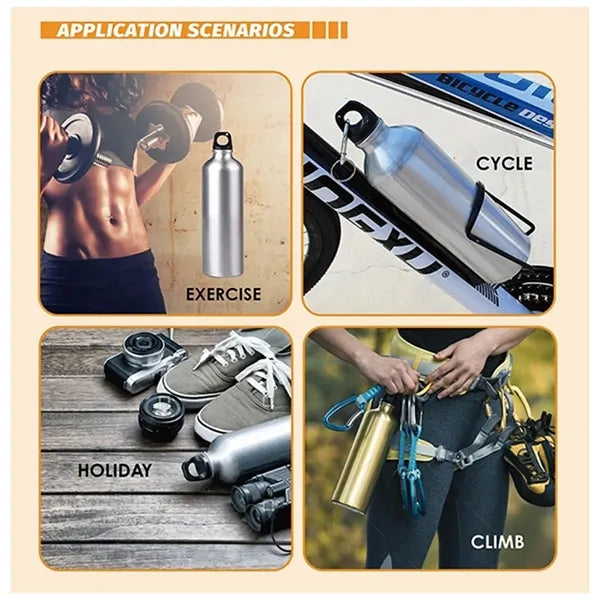 24oz Aluminum Water Bottle with Carabiner