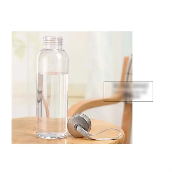 10 oz sports water bottle clear plastic with strap handle