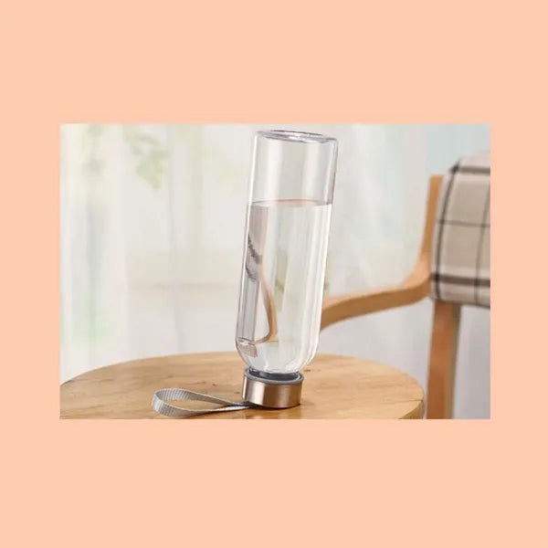 10 oz sports water bottle clear plastic with strap handle