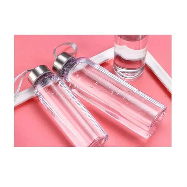 10 oz sports water bottle clear plastic with strap handle