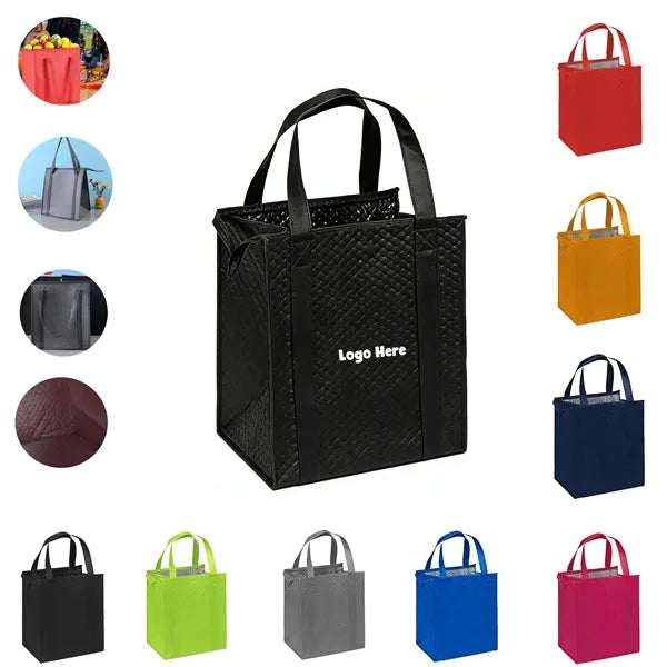 Nonwoven Insulated Cooler Tote Bag w/Zipper Liner
