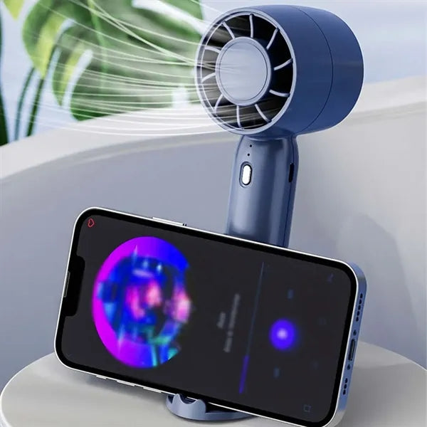 Desk handheld fan portable rechargeable with phone stand