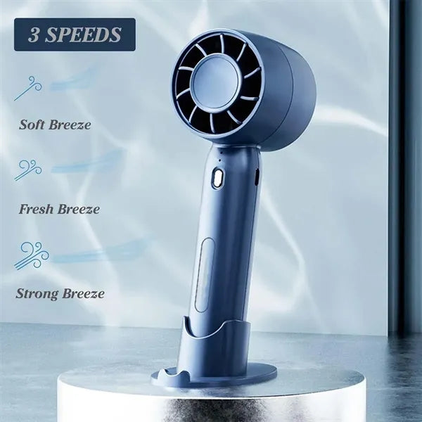 Desk handheld fan portable rechargeable with phone stand