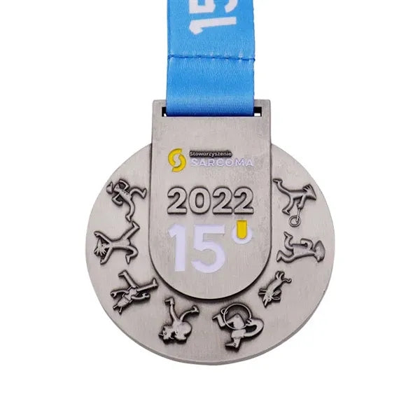 Gold silver and bronze ice hockey sports medals