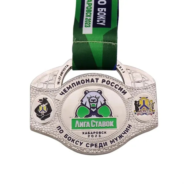 Gold silver and bronze ice hockey sports medals