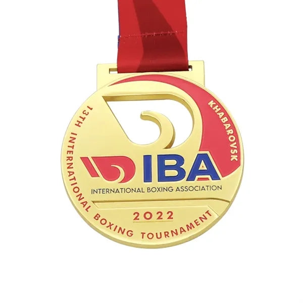 Gold silver and bronze ice hockey sports medals