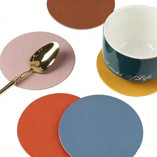 PU Leather Coaster Non-Slip Desk Mat