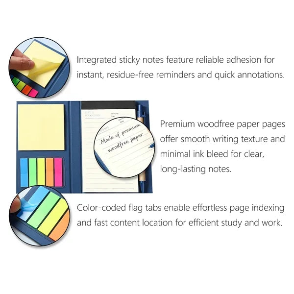 Multi-Functional Notebook With Sticky Notes & Flag Tabs