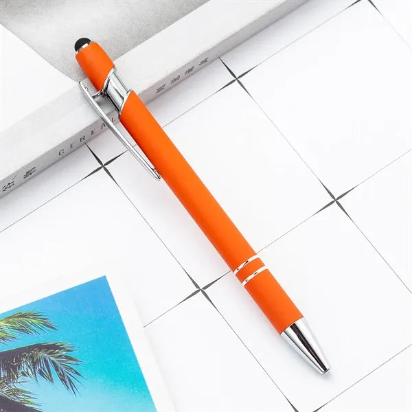 2-in-1 Soft Touch Metal Ballpoint Pens