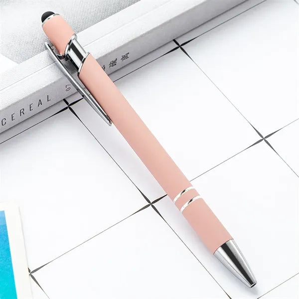 2-in-1 Soft Touch Metal Ballpoint Pens