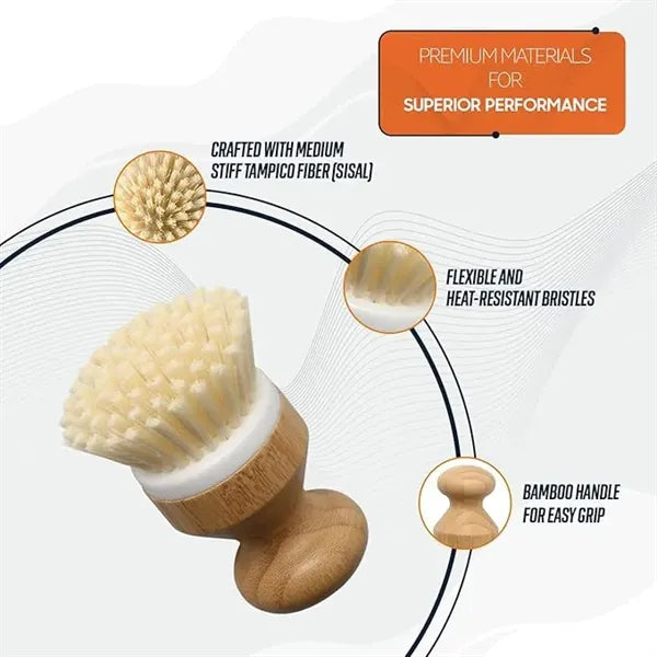 Eco-Friendly Heavy-Duty Bamboo Cleaning Brush