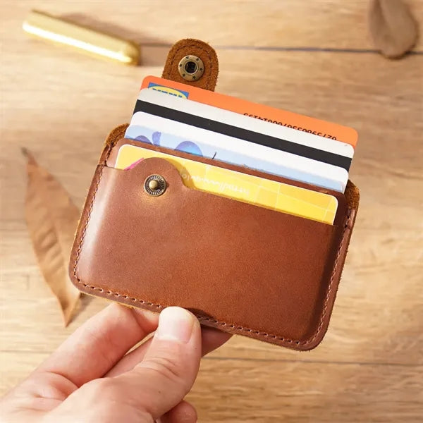 Vintage Full-Grain Leather Card Holder Wallet