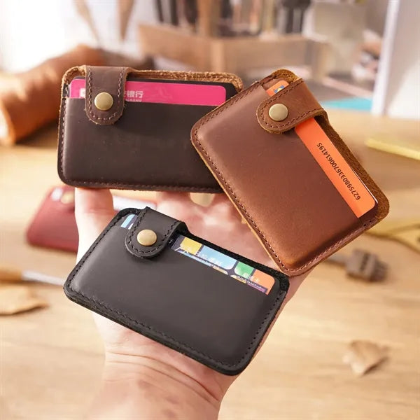 Vintage Full-Grain Leather Card Holder Wallet