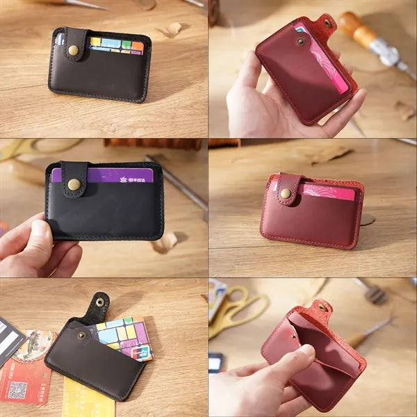 Vintage Full-Grain Leather Card Holder Wallet