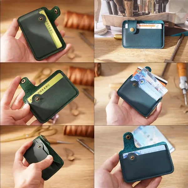 Vintage Full-Grain Leather Card Holder Wallet