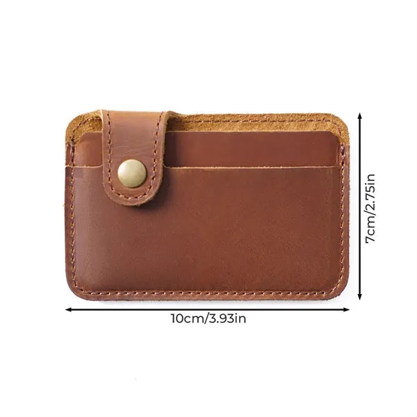 Vintage Full-Grain Leather Card Holder Wallet