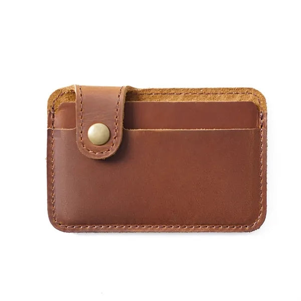 Vintage Full-Grain Leather Card Holder Wallet