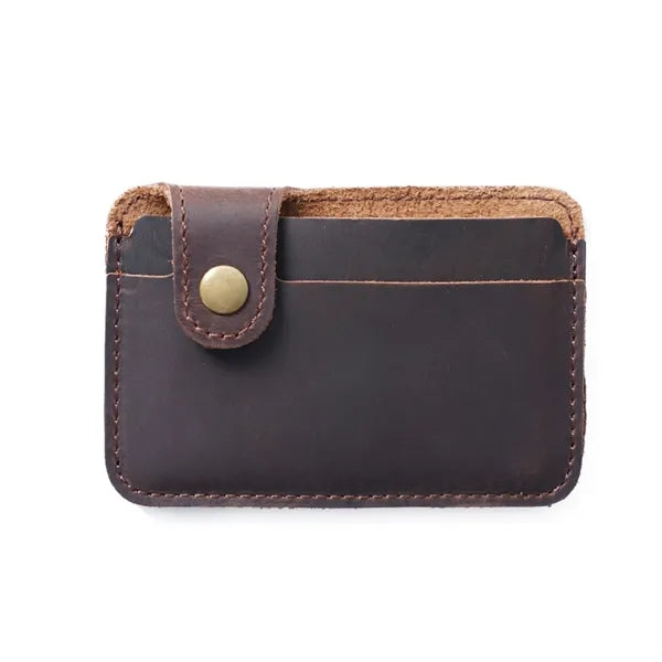 Vintage Full-Grain Leather Card Holder Wallet