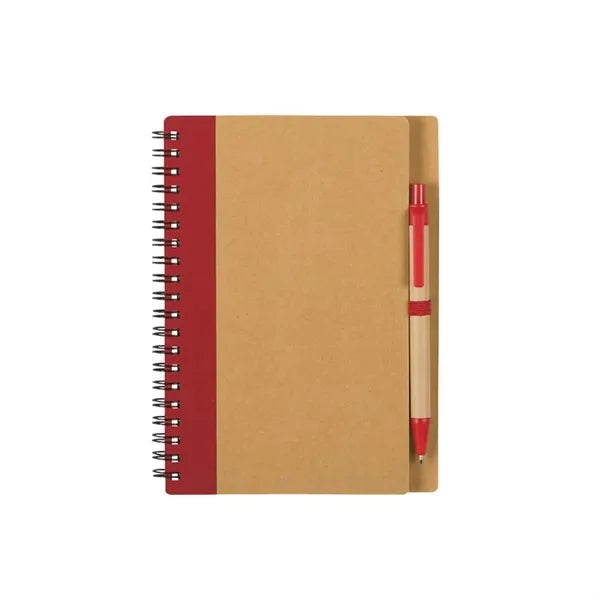 5" x 7" Kraft Paper Spiral Notebook with Integrated Pen Hold