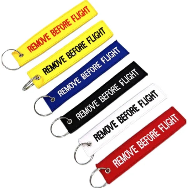 Fabric Embroidered Keychain, Polyester Woven Label, Custom