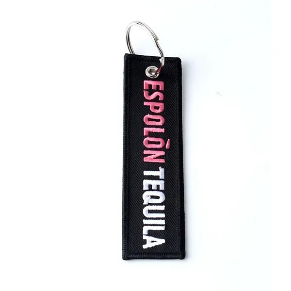 Fabric Embroidered Keychain, Polyester Woven Label, Custom