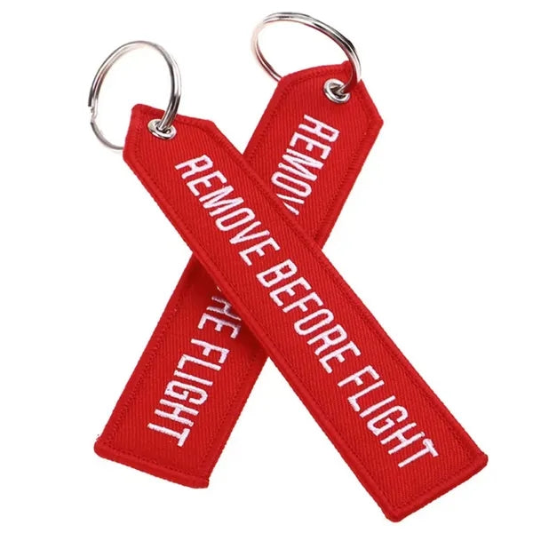 Fabric Embroidered Keychain, Polyester Woven Label, Custom