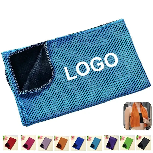 Cooling Microfiber Sport Towel with Carry Bottle