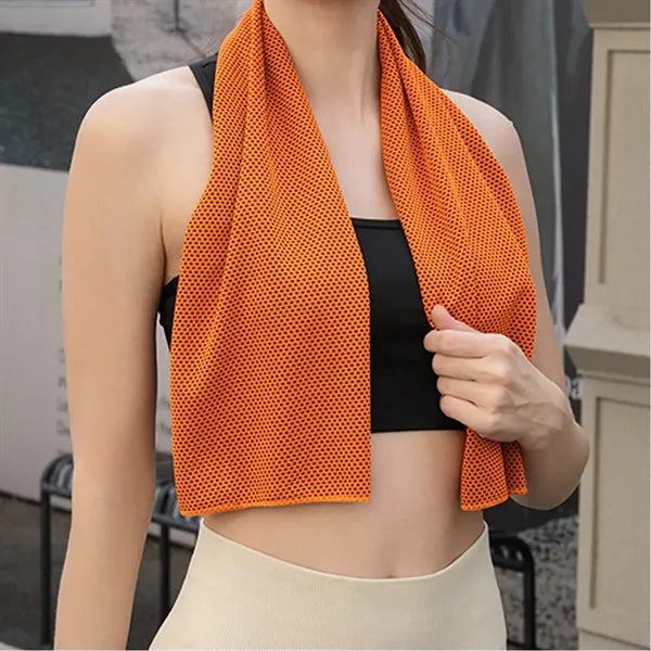 Cooling Microfiber Sport Towel with Carry Bottle