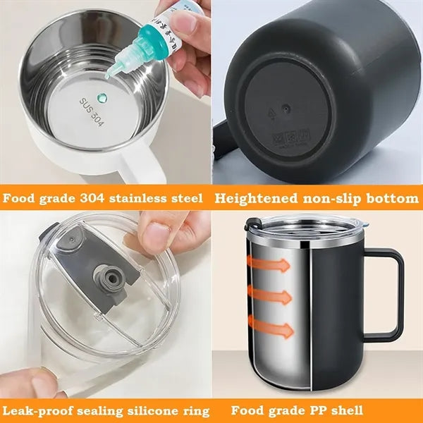 Stainless Steel Coffee Mug With Lid 14oz