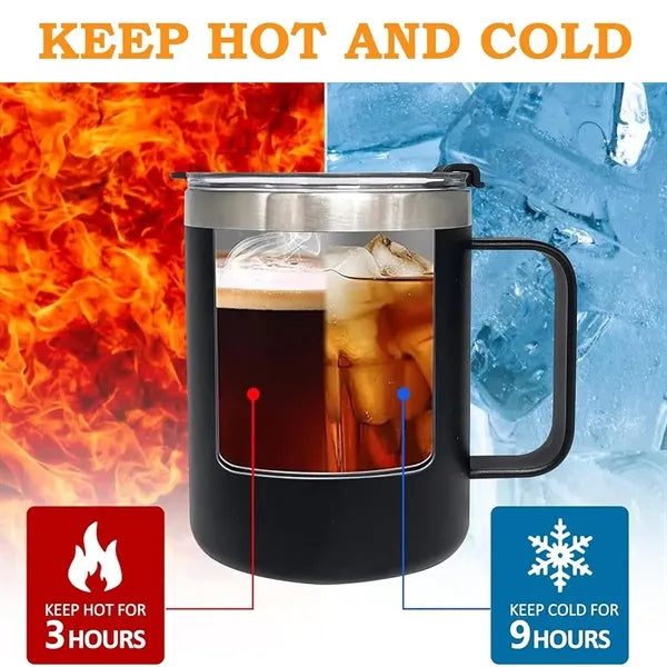 Stainless Steel Coffee Mug With Lid 14oz