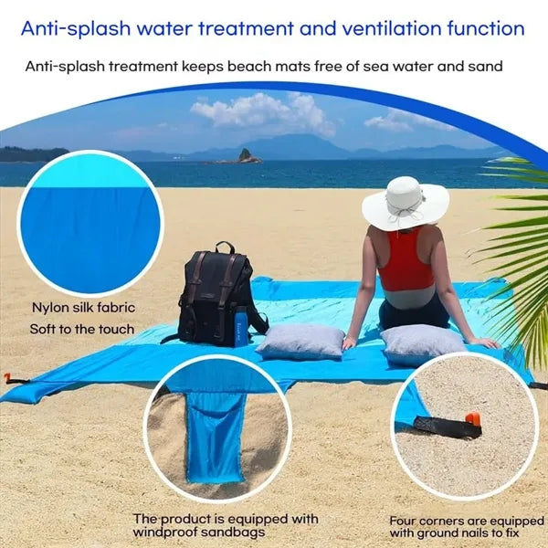 Beach Blanket Waterproof Sandproof Mat 84" X 84"