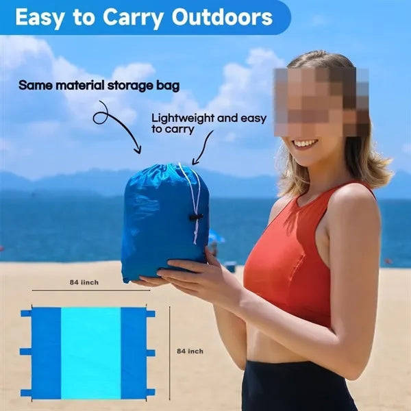 Beach Blanket Waterproof Sandproof Mat 84" X 84"