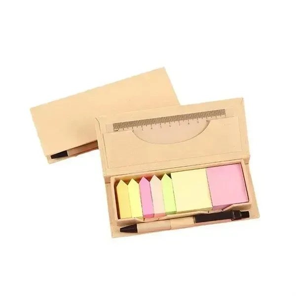 Portable Sticky Note Box With Ruler And Pen