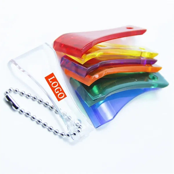 Transparent Plastic Keychain Lottery Scratcher with Chain