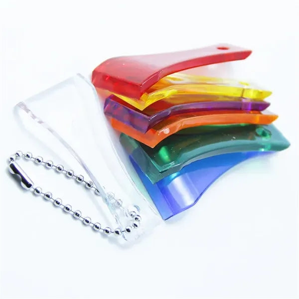 Transparent Plastic Keychain Lottery Scratcher with Chain
