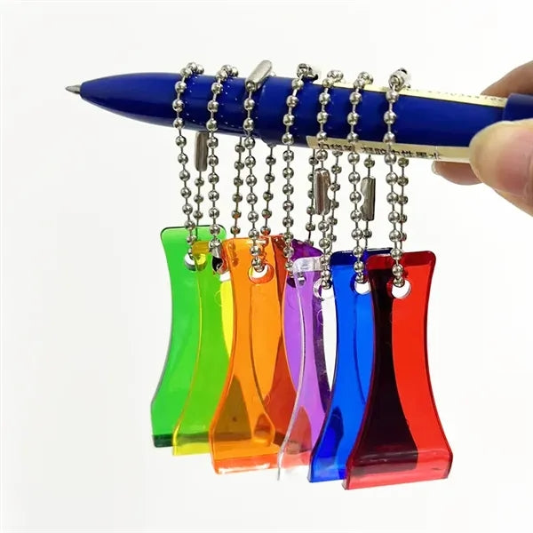 Transparent Plastic Keychain Lottery Scratcher with Chain