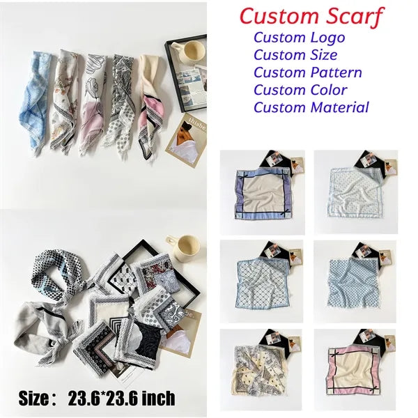 Fashion women printed 23.6-inch square scarf headscarf