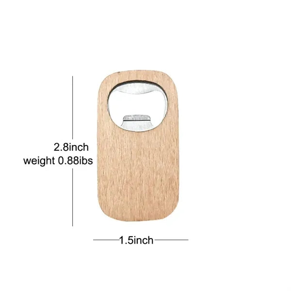 Wooden handle bottle opener